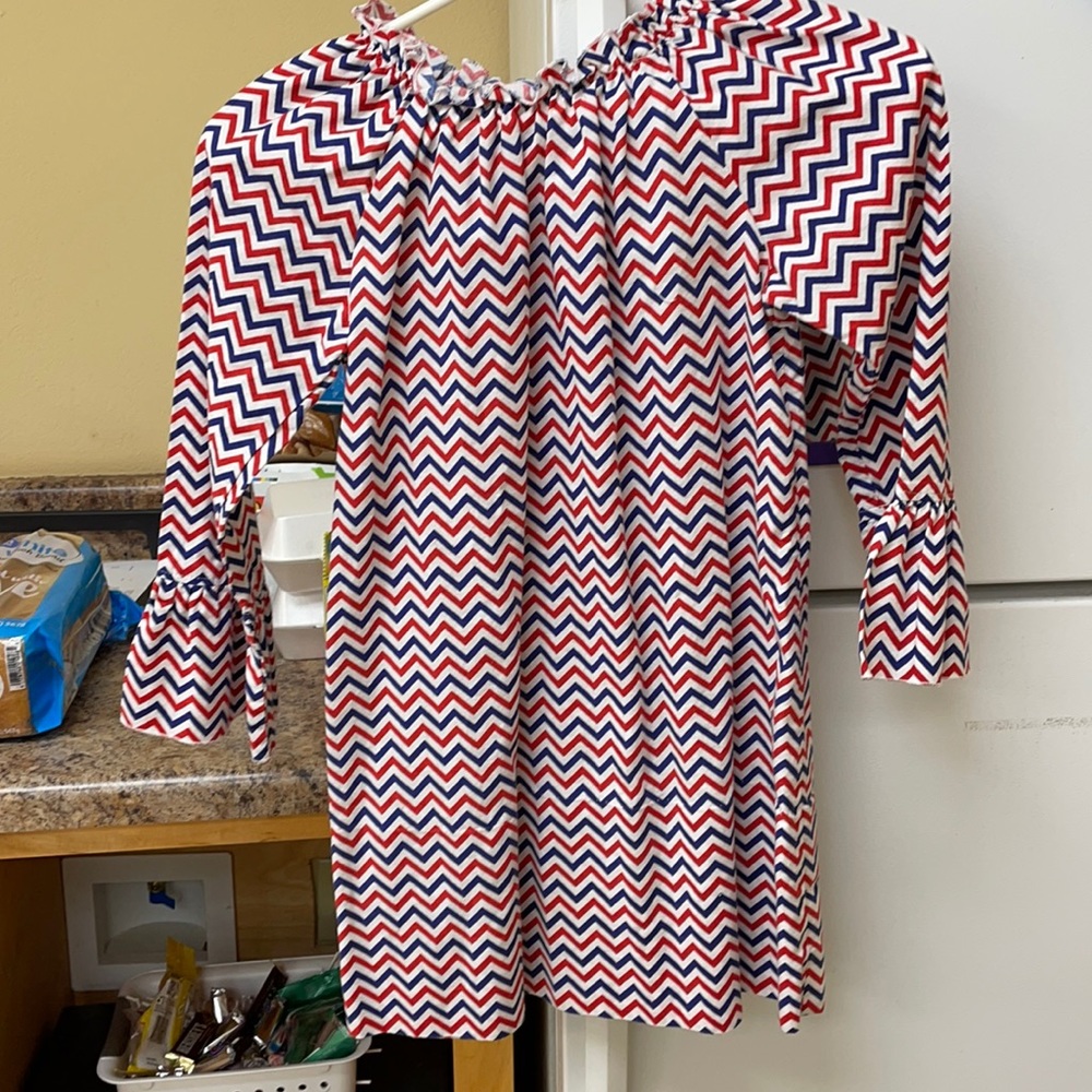 Red, white, blue handmade dress size 10